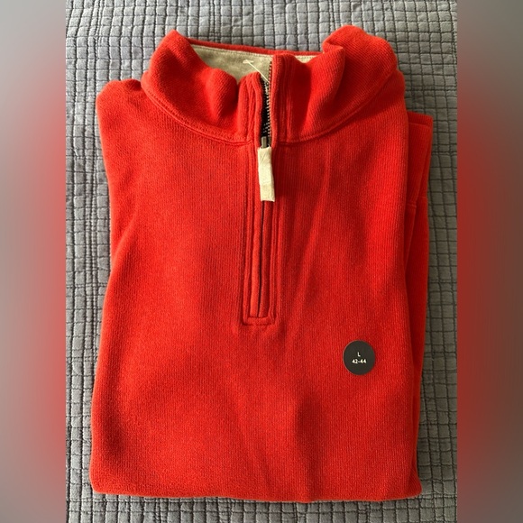 Men’s Land’s End 1/4 Zip Pullover in Red Carmine. Size Large (42-44) - Picture 3 of 11
